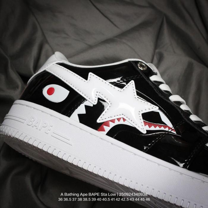 A Bathing Ape Bape Sta Low Color Block Shark Black