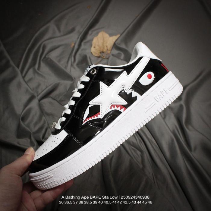 A Bathing Ape Bape Sta Low Color Block Shark Black
