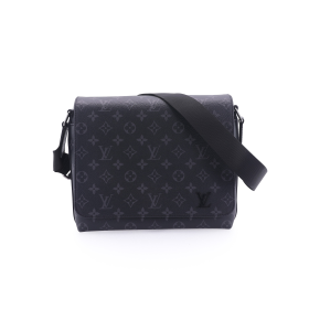 LOUIS VUITTON District Canvas With Leather Messenger Bag, Shoulder Bag, Crossbody Bag Small Men's Black Gray M45272 size 25*22*7 cm
