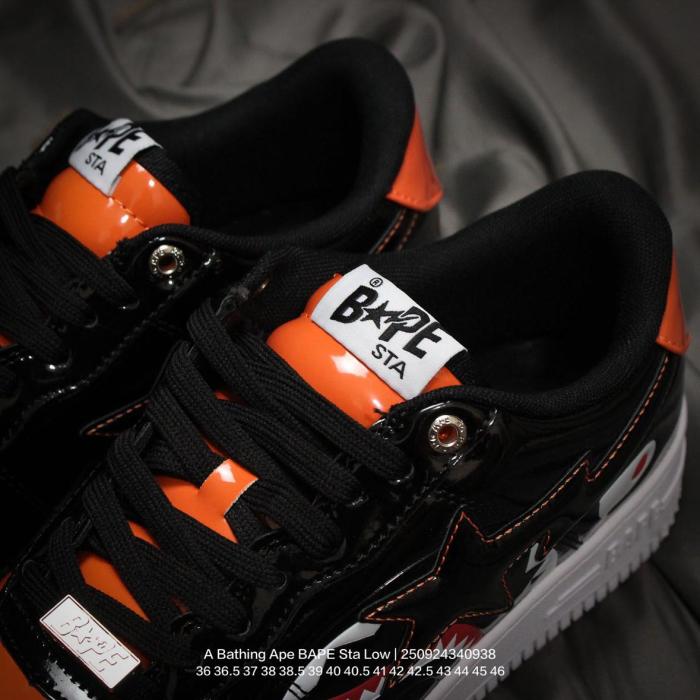 A Bathing Ape Bape Sta Low Mad Shark Black Orange