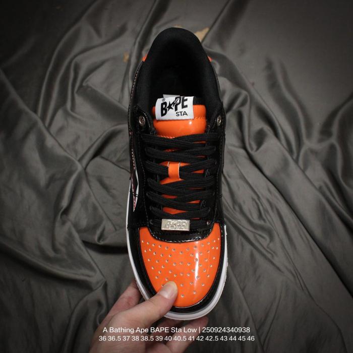 A Bathing Ape Bape Sta Low Mad Shark Black Orange