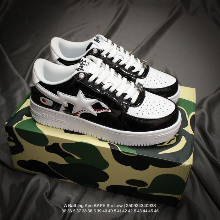 A Bathing Ape Bape Sta Low Color Block Shark Black