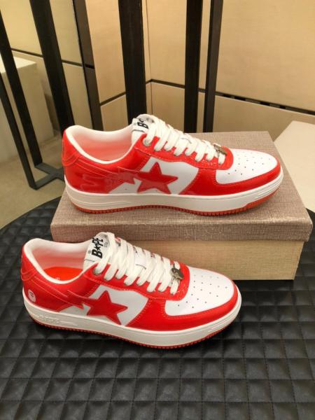 A Bathing Ape Bape Sta Patent Leather White Red