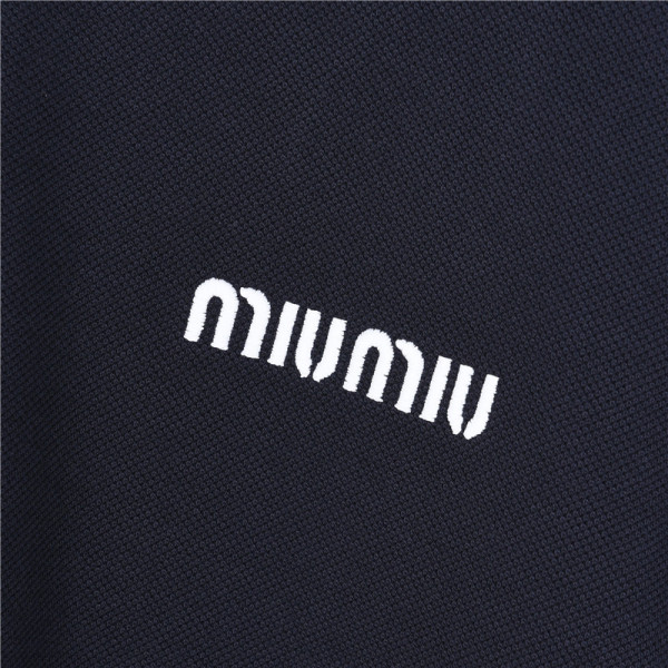 MIU MIU Logo embroidered Piqué Polo Shirt