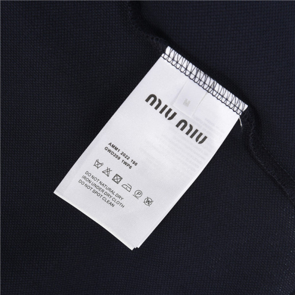 MIU MIU Logo embroidered Piqué Polo Shirt