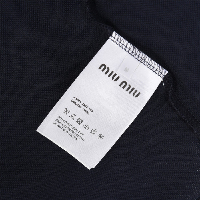 MIU MIU Logo embroidered Piqué Polo Shirt