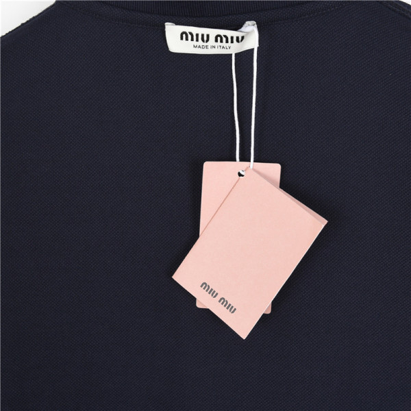 MIU MIU Logo embroidered Piqué Polo Shirt