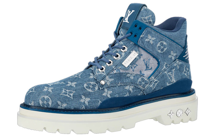 LOUIS VUITTON Monogram Denim Ankle Boots