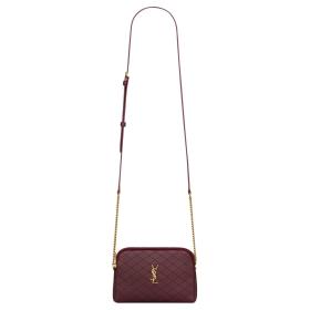 SAINT LAURENT Lambskin Shoulder Bag, Crossbody Bag Regular Women's Crimson Cabernet Red 733667-1EL07-6195 size 19*3*12 cm