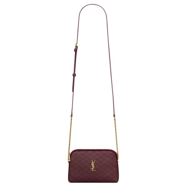SAINT LAURENT Lambskin Shoulder Bag, Crossbody Bag Regular Women's Crimson Cabernet Red 733667-1EL07-6195 size 19*3*12 cm