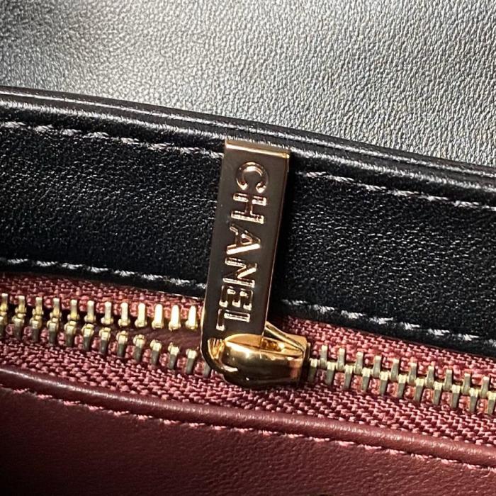 CHANEL Lambskin And Gold Metal Flap Bag, Shoulder Bag, Crossbody Bag, Handbag Mini Women's Black AS4654-Y60767-94305 size 19.7*8*14.5 cm