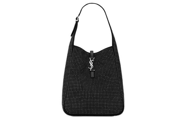 SAINT LAURENT LE5A7 Fabric With Cow Leather Hobo Bag Handbag Shoulder Bag Women's Black 716140-FAAMD-1000 size 22*8*30cm