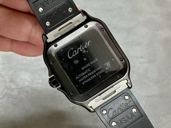 CARTIER SANTOS DE Automatic Mechanical Movement Men's Watches Watch 39.8mm Black Dial Stainless Steel Case Rubber Strap