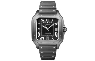 CARTIER SANTOS DE Automatic Mechanical Movement Men's Watches Watch 39.8mm Black Dial Stainless Steel Case Rubber Strap