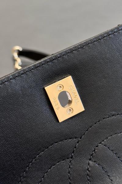 CHANEL Trendy Cc Sheepskin Shoulder Bag, Handbag Women's Black A92236-B07143-94305 size 25*9*17 cm