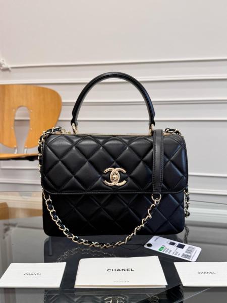 CHANEL Trendy Cc Sheepskin Shoulder Bag, Handbag Women's Black A92236-B07143-94305 size 25*9*17 cm