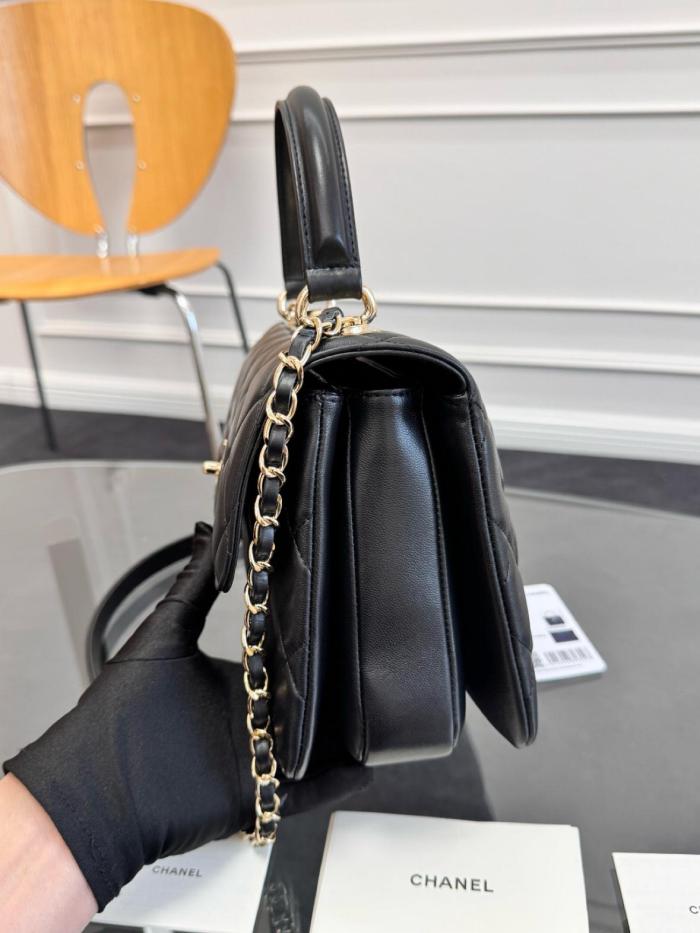 CHANEL Trendy Cc Sheepskin Shoulder Bag, Handbag Women's Black A92236-B07143-94305 size 25*9*17 cm