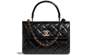 CHANEL Trendy Cc Sheepskin Shoulder Bag, Handbag Women's Black A92236-B07143-94305 size 25*9*17 cm