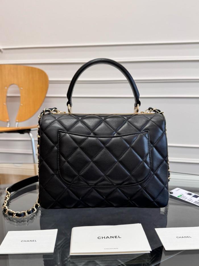 CHANEL Trendy Cc Sheepskin Shoulder Bag, Handbag Women's Black A92236-B07143-94305 size 25*9*17 cm