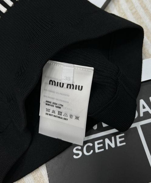 MIU MIU Cropped Logo knit Tank Top