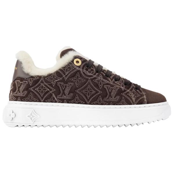 LOUIS VUITTON Time Out Low top Skateboard Shoes Women's Brown