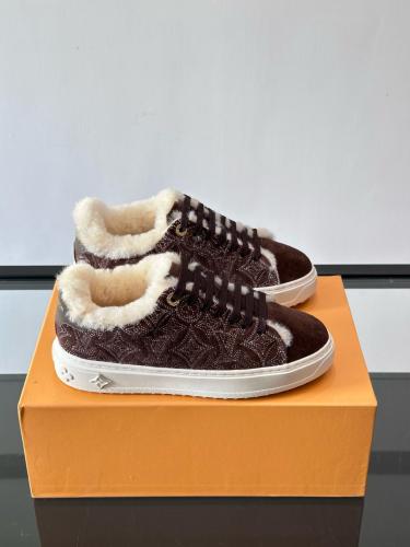 LOUIS VUITTON Time Out Low top Skateboard Shoes Women's Brown