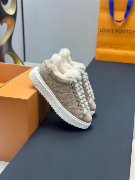 LOUIS VUITTON Grace Coddington Collaboration Kitten Catogram Collection Time Out Low top Skateboard Shoes Women's Umber