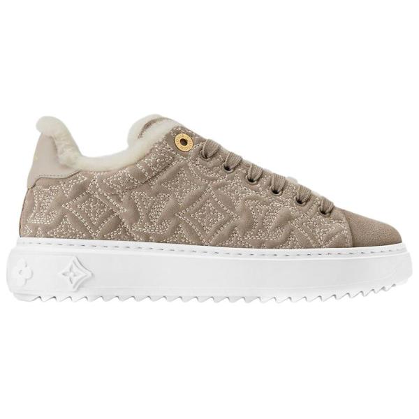 LOUIS VUITTON Grace Coddington Collaboration Kitten Catogram Collection Time Out Low top Skateboard Shoes Women's Umber