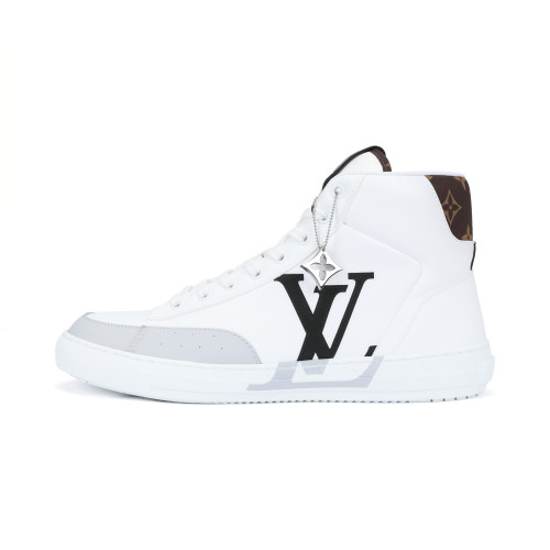 LOUIS VUITTON Charlie Monogram Unise High top Stylish Skateboarding Shoes White Black