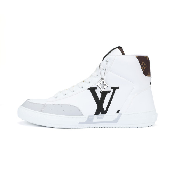 LOUIS VUITTON Charlie Monogram Unise High top Stylish Skateboarding Shoes White Black