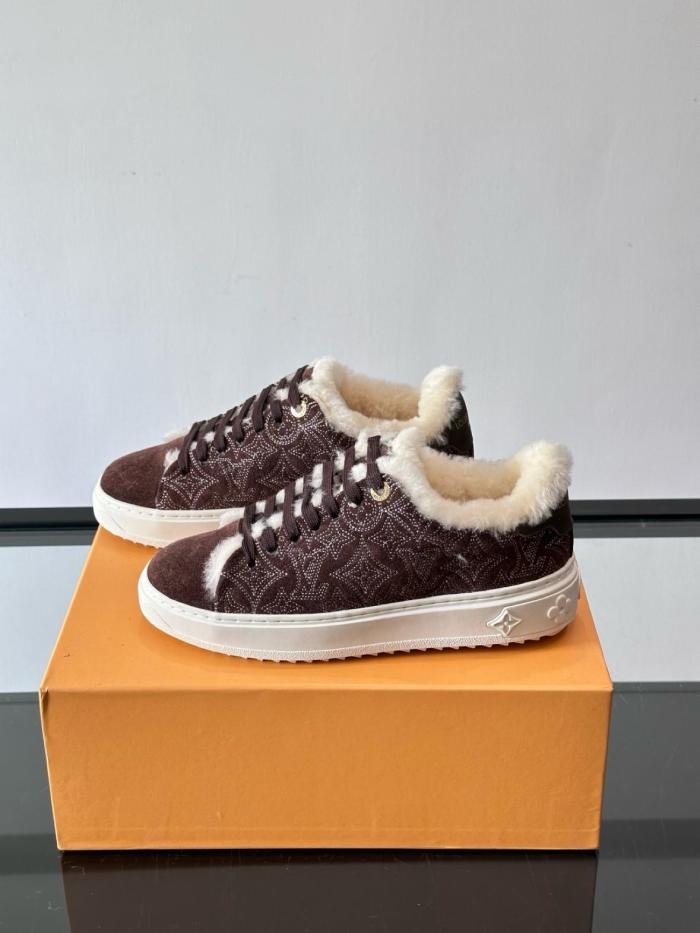 LOUIS VUITTON Time Out Low top Skateboard Shoes Women's Brown