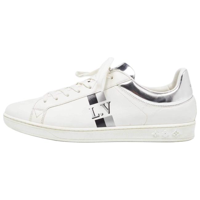 LOUIS VUITTON Luxembourg Low top Stylish Skateboarding Shoes Men's Gray White