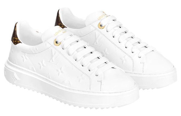 LOUIS VUITTON Time Out Sneakers 'White With White Monogram'