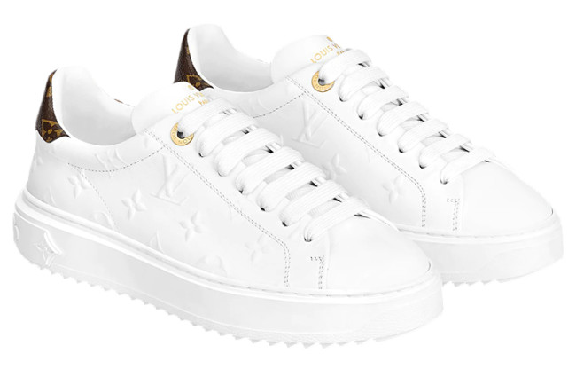 LOUIS VUITTON Time Out Sneakers 'White With White Monogram'