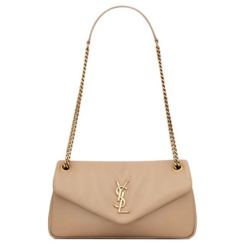 SAINT LAURENT Lambskin One Shoulder Handbag Trumpets Women's Dark Color Toffee 734153-AACQO-2646 size 26*7*14 cm