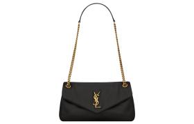 SAINT LAURENT Sheepskin Envelope Bag, Portable Crossbody Bag, Shoulder Bag Women's Black 734153-AACQO-1000 size 26*7*14 cm