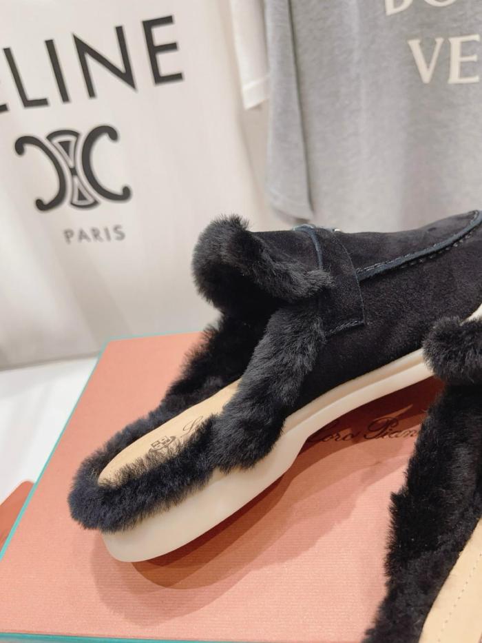 Loro Piana Rubber Sole Wrap-toe Slippers Women's Black