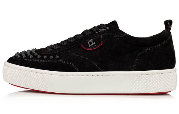 Christian Louboutin Studded Toe Low-top Suede Trainers