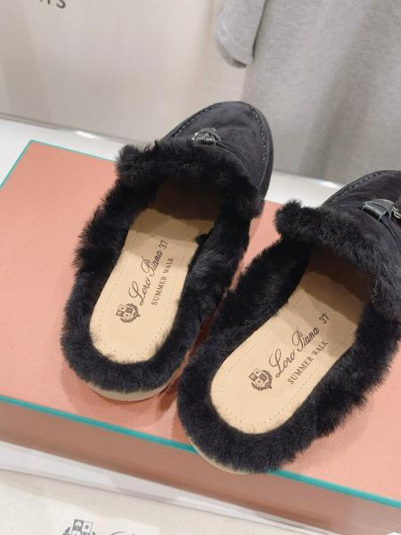 Loro Piana Rubber Sole Wrap-toe Slippers Women's Black