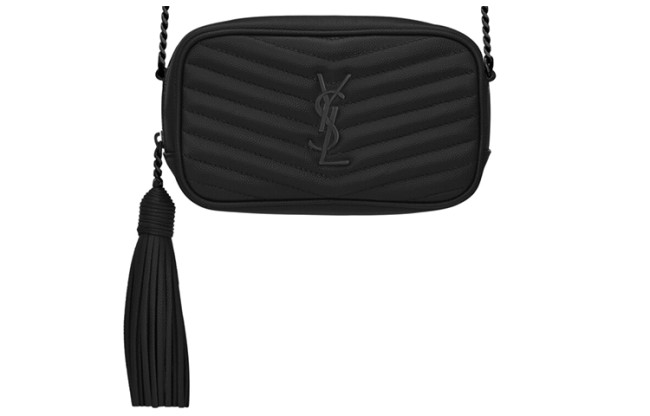 SAINT LAURENT LOU Quilting Leather Chain Bag Crossbody Bag Camera Bag Shoulder Bag Women's Black 6125791GF081000 size 19*5*11 cm