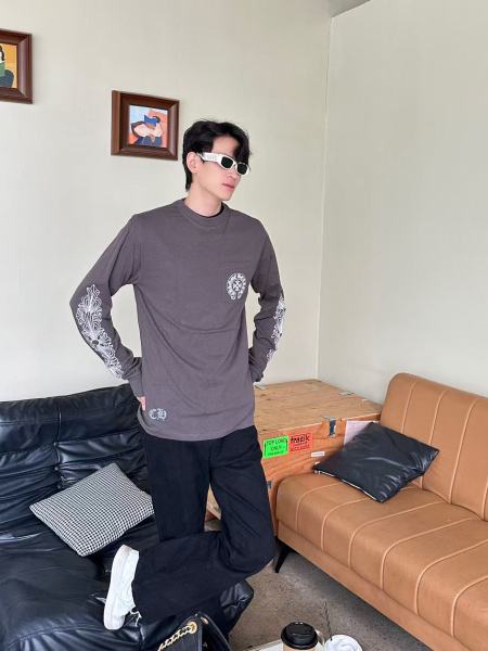 Chrome Hearts Horseshoe logo Long sleeve T shirt