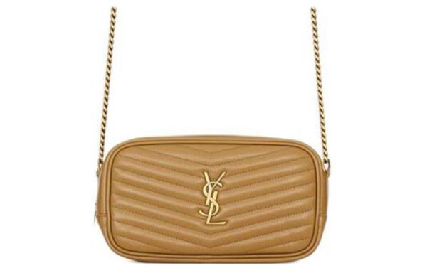 SAINT LAURENT Calfskin Crossbody Bag Shoulder Bag Women's Caramel 748849-AACQS-7737 size 19*5*10.5 cm