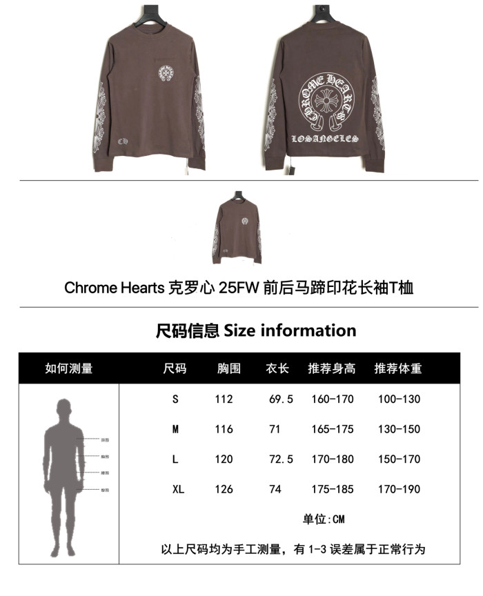 Chrome Hearts Horseshoe logo Long sleeve T shirt