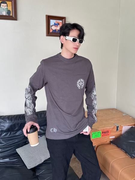 Chrome Hearts Horseshoe logo Long sleeve T shirt