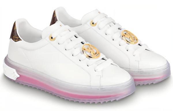 LOUIS VUITTON Time Out Sneakers 'White Pink Gold' Women's