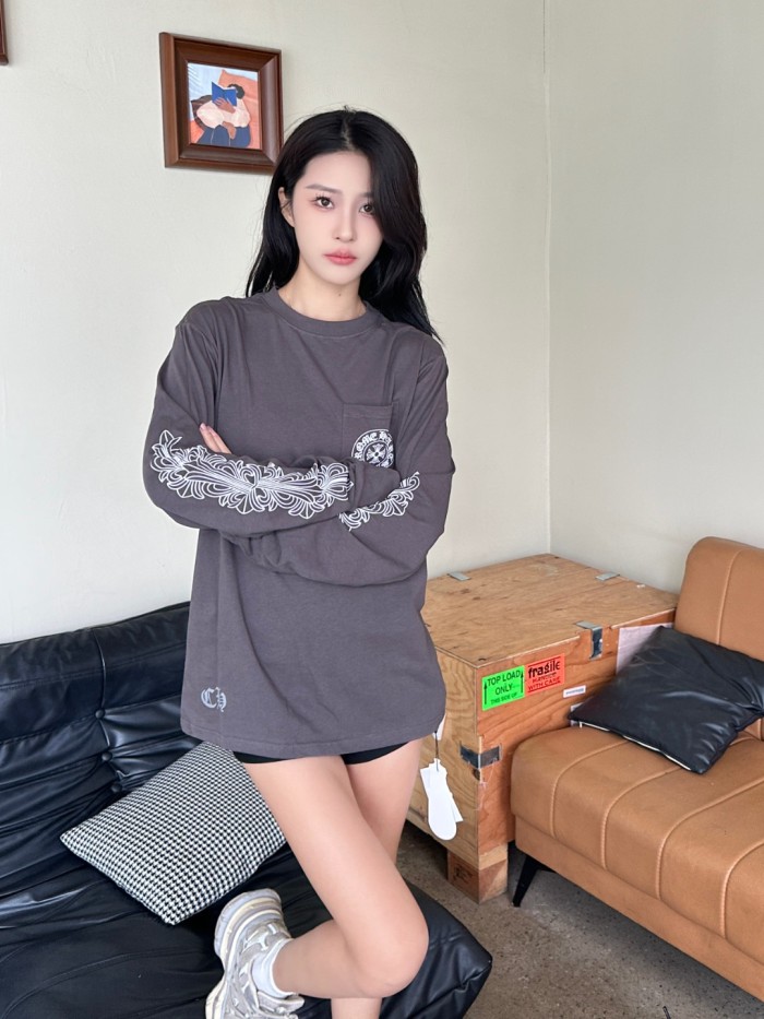 Chrome Hearts Horseshoe logo Long sleeve T shirt