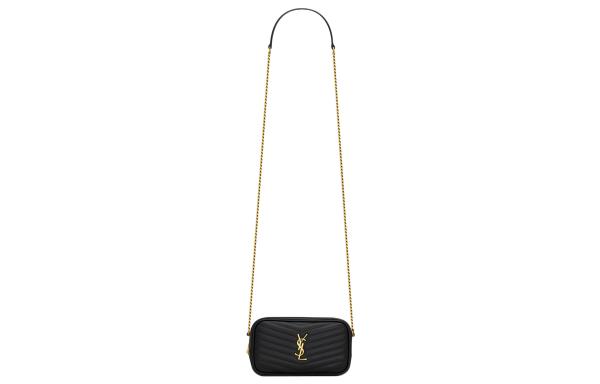 SAINT LAURENT LOU Quilting Bright Calfskin Camera Bag, Crossbody Bag, Shoulder Bag Women's Black 748849-DV701-1000 size 19*5*10.5 cm