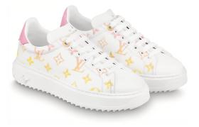 LOUIS VUITTON Time Out Sneakers 'White With Orange Ombre Monogram' Women's
