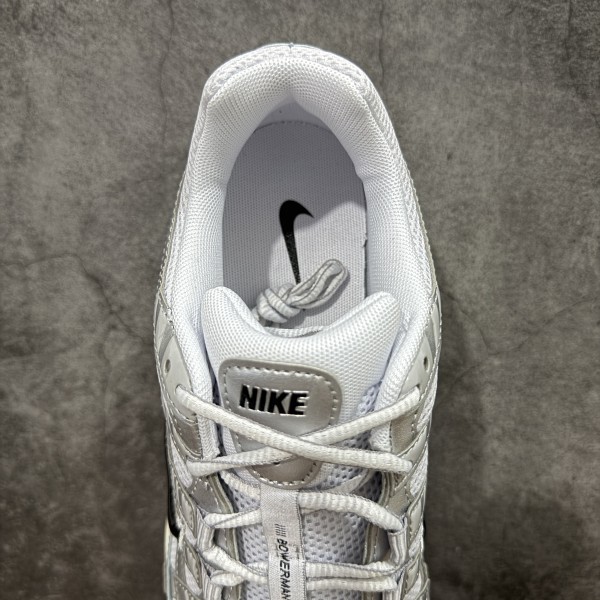 Nike P-6000 White Metallic Silver Flat Silver Black