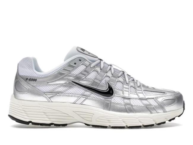 Nike P-6000 White Metallic Silver Flat Silver Black